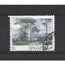 Singapore.SG618 $1 "View from the French Resident's House,1824" (Deroy).FU.Jul25