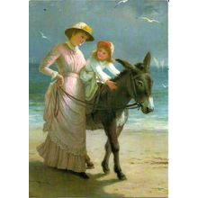 Art JANE MARIA BOWKETT The Donkey Ride Postcard (Medici 2137)