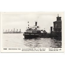 TSS Catherine Ferry at Gravesend Pier Kent Pamlin Prints Reproduction Postcard