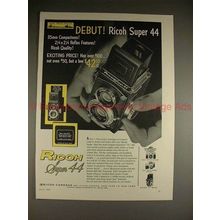 1959 Ricoh Super 44 TLR Camera Ad - Debut!