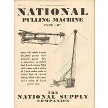 NATIONAL SUPPLY COMPANY 1931 Type B pulling machine oil gas vintage ad