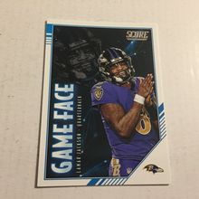 2020 Panini Score Football Baltimore Ravens Lamar Jackson Game Face Trading Card