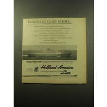 1959 Holland-America Line Cruise Ad - Vignette of a Lady in Love