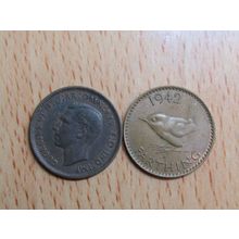 GB 1942 George VI Wren Farthing Coin