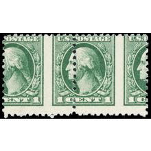 525, Mint NH 1¢ Scarce Large Misperfed Error Pair - Stuart Katz