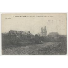 Guerre 1914-1916 Loos P de C France Aspect de la Rue des Écoles Postcard WW1 WWI