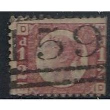 1870 SG48/9 1/2d Rose Plate 3 Good Used FILLER Check Letters "MD".