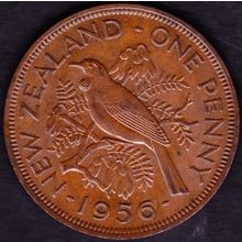 1956 New Zealand 1 Penny Coin