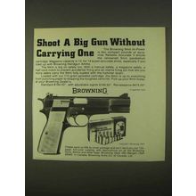 1974 Browning 9mm Hi-Power Pistol Ad - Shoot Big Gun