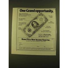 1979 Rowe Price New Income Fund Ad - Grand Opportunity