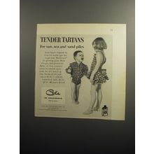 1951 Cole of California Swimsuits Ad - Tender Tartans for sun, sea and sand