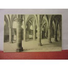 LA SALLE DES CHEVALIERS, MONT-SAINT-MICHEL, FRANCE unused antique postcard =