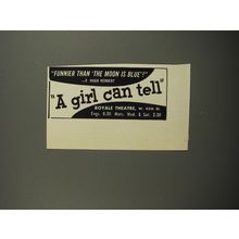 1953 A girl can tell Play Ad - Funnier than the moon is blue! - F. Hugh Herbert