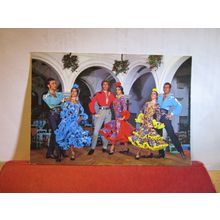 3 couples of SPANISH DANCERS , SPAIN .used postcard 1978 postmark =