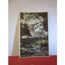 BUCKFAST ABBEY CHURCH FROM RIVER DART, DEVON unused vintage postcard =