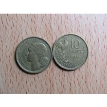 France Republic 1951B 10 Francs Coin