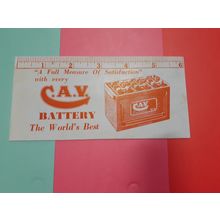 VINTAGE C.A.V Battery advertising with measure excellent condition
