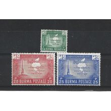 Burma.Fifth Anniversary of Independence set of 3.Unmounted Mint.Jul25