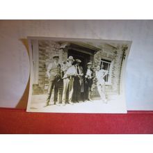 5 MEN OUTSIDE THE PUB vintage photograph =
