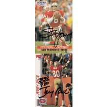 STEVE YOUNG & JERRY RICE AUTOGRAPH 1991/92 SAN FRANCISCO 49ERS HOF SB CHAMPIONS