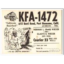 kfa-1472 herman wieser port hueneme cal 1960s cb qsl vintage postcard2