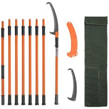 Manual Pole Saw, 7.3-27 ft Extendable Tree Pruner, Sharp Steel Blade High Br...