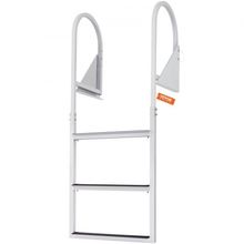 Dock Ladder, Flip-Up 3 Steps, 350 lbs Load Capacity, Aluminum Alloy Pontoon ...