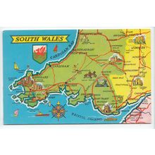 South Wales Map Postcard 23798a