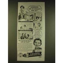 1936 Colgate Ribbon Dental Cream Ad - Everybody says he neglects her