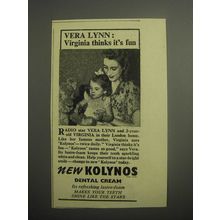 1948 Kolynos Dental Cream Ad - Vera Lynn Virginia thinks it's fun