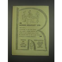 1949 Roneo-Neopost Franking Machine Ad - Roneo-Neopost Ltd.