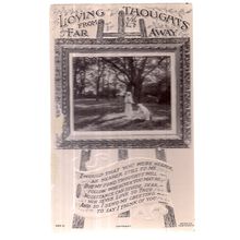 LOVING THOUGHTS FROM FAR AWAY unused antique postcard by Beagles Postcards