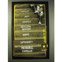 2002 U.S. Army Ad - Loyalty Duty Respect Selfless Service Honor Integrity
