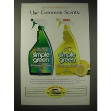 2002 Simple Green All-Purpose Cleaner Advertisement - Use Common Scents