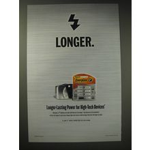 2002 Energizer Batteries Ad - Longer. Longer-lasting power for high-tech devices