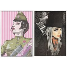 Fetish BDSM Nightclub Military Woman 2x Advertising Postcard s