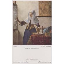 Vermeer Girl At The Casement Nun Chalice Antique Dutch Painting Postcard