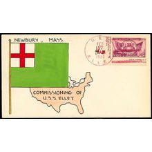 USS ELLET - DD-398 Destroyer - 1st Day in Commission Mae Weigand Hand Painted