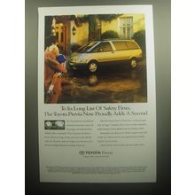 1993 Toyota Previa Minivan Ad - To its long list of safety firsts