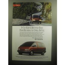1993 Toyota Previa Minivan Ad - keep a mountain from becoming an uphill battle