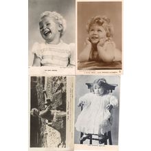 Queen Elizabeth II as Child Baby Giggling Sandcastle 4x Antique Postcard s