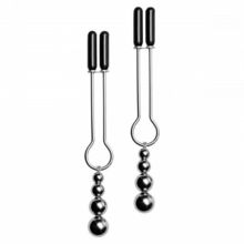 Adorn Triple Bead Nipple Clip On Set Nipples Master Series Metal Vinyl Sexy Real