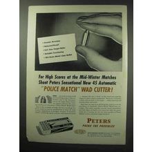 1950 Peters Police Match Wad Cutter Bullet Ad