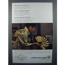 1966 JAL Air Lines Ad - Take the Fan in Your Left Hand