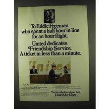 1973 United Air Lines Ad - To Eddie Freeman