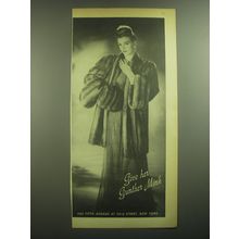 1945 Gunther Mink Coat Ad - Give her Gunther Mink