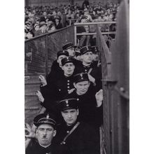 Lucien Aigner Football Match Parc De Princes Paris Police Photo Award Postcard