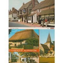 Alfriston 3x Mint Postcard s Incl AA Sign At Hotel & Village Shop