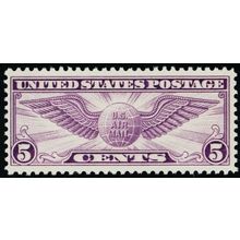C12, 1930 Mint VF NH Winged Globe Issue Airmail Stamp (Stock photo)