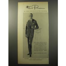 1955 De Pinna Baker's Suit Ad - De Pinna exclusive in fine cashmere